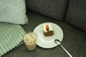 food on sofa